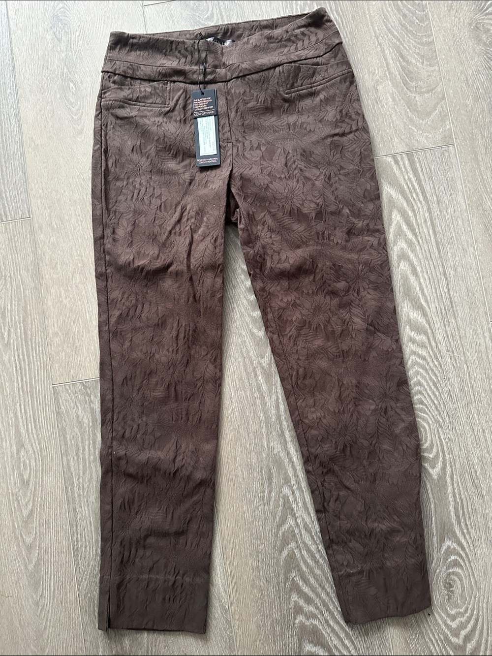 Renuar Brown Textured Stretch Pants
